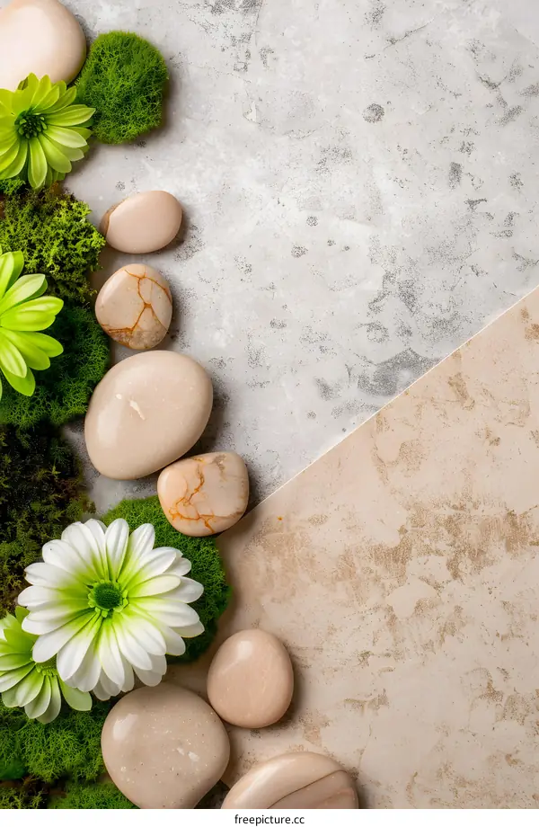 Spa Stone and Flower  Background