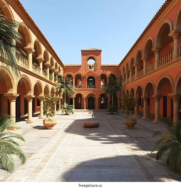 Spanish Style Courtyard Architecture Design