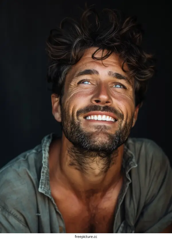 Close-up Portrait of a Caucasian Man