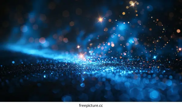 Abstract Blue and Gold Bokeh Background