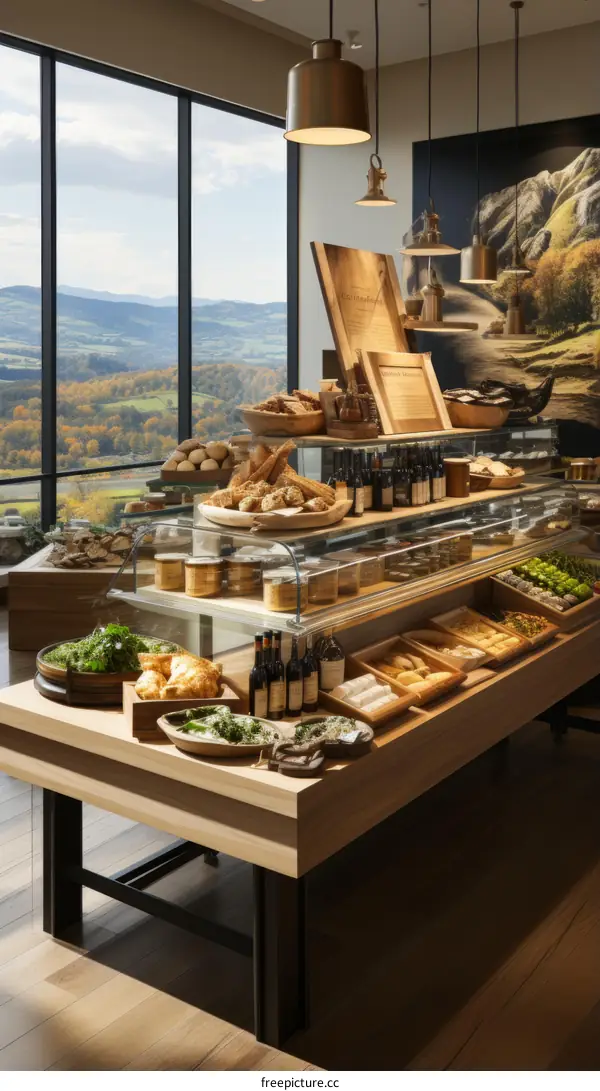 An Assortment of Breads, Croissants, and Pastries on a Display Table
