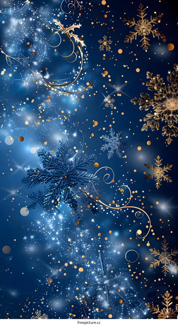 Blue and gold Christmas background