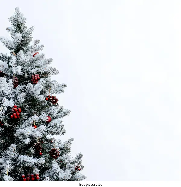 Snowy Christmas Tree Ornament Close-up