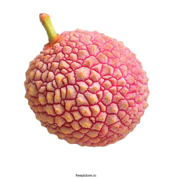 [Transparent Background PNG]Fresh Single Lychee Fruit Isolated on White Background