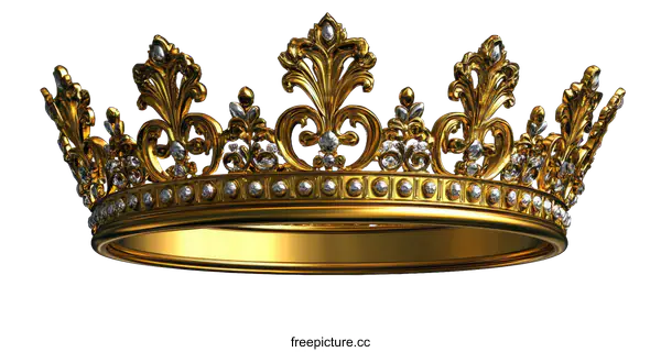 [Transparent Background PNG]Golden Royal Crown of Splendor