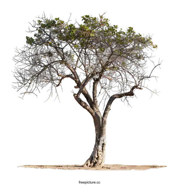 [Transparent Background PNG]Isolated Tree with Green Leaves on a White Background