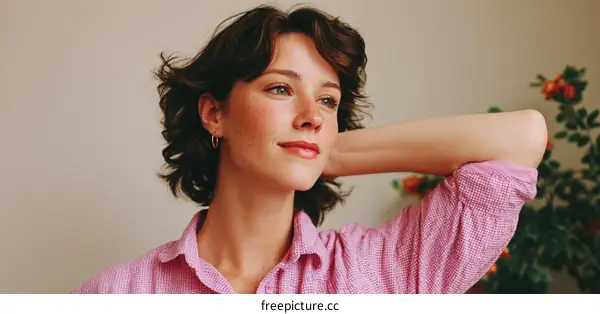 Thoughtful Caucasian Woman Portrait