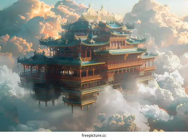 Magnificent Floating Palace in the Clouds