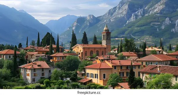 Italian Village With Mountain View