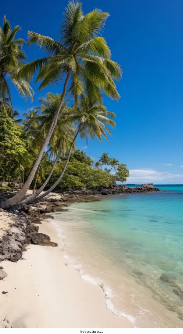 Beach with palm trees