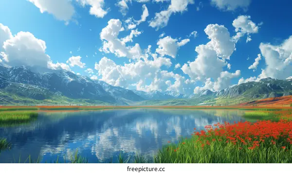 Majestic Mountain Lake Panorama