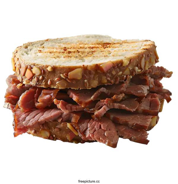 [Transparent Background PNG]Roast Beef Sandwich on Multigrain Bread