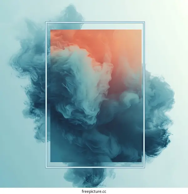 Abstract Colorful Smoke Cloud with Frame