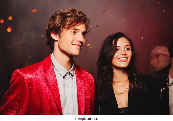 Party Night Celebration of Two Caucasian People