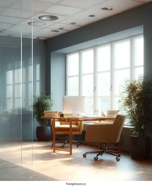 Modern Office Interior Design Illustration