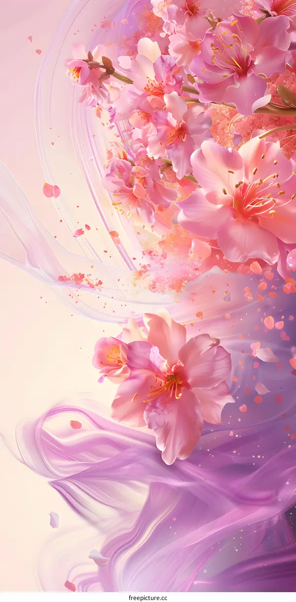 Pink Flower Blossom Abstract Background Design