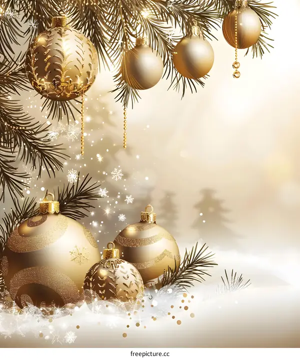 Golden Christmas balls