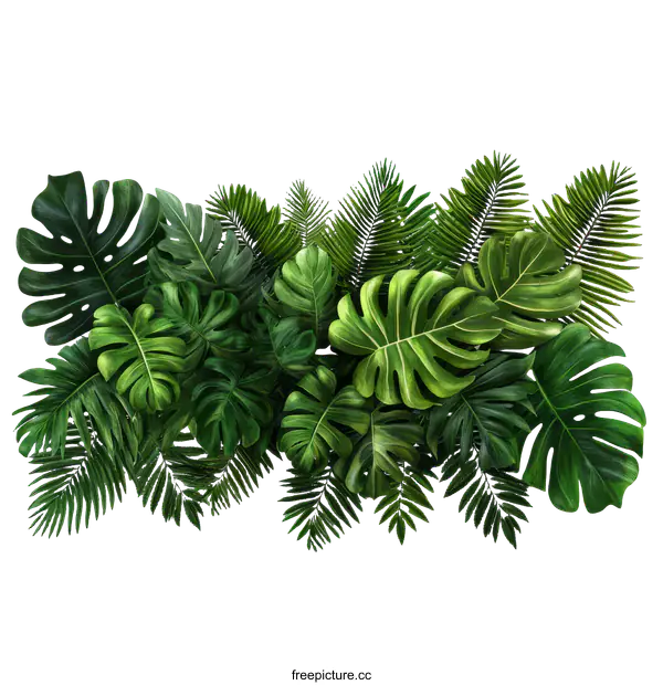 [Transparent Background PNG]Tropical Leaves Design Background Image
