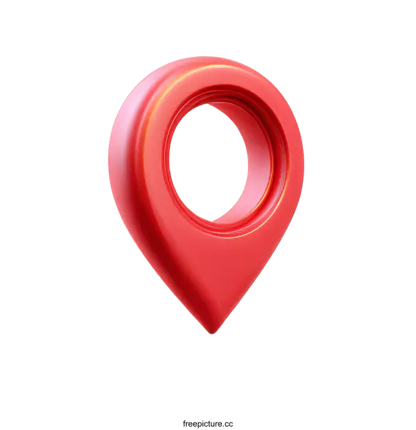 [Transparent Background PNG]Red 3D Location Marker Symbol