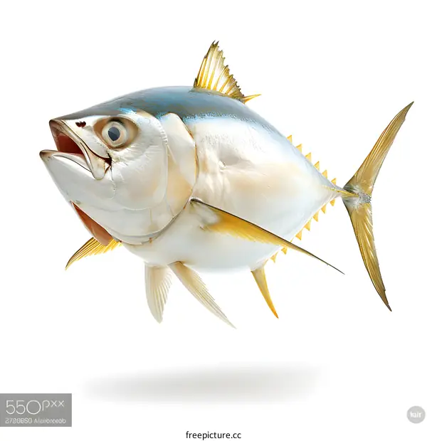 Yellowfin Tuna Isolated On White Background