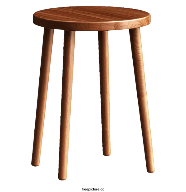 [Transparent Background PNG]Simple Wooden Stool Illustration