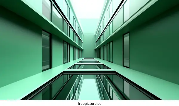 Modern Green Building Interior Illustration