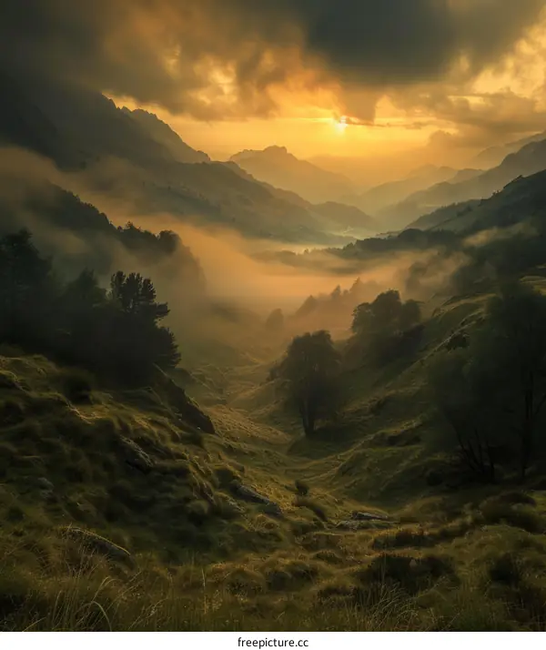 Misty Sunset Valley