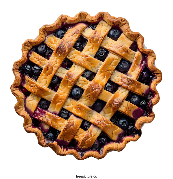 [Transparent Background PNG]Blueberry Pie on White Background