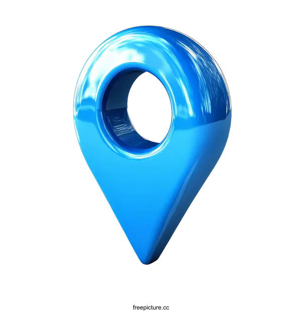 [Transparent Background PNG]3D Blue Location Pointer Illustration