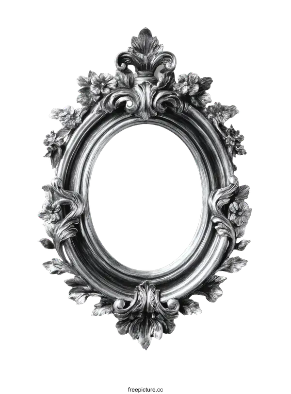 [Transparent Background PNG]Elegant Vintage Oval Wall Mirror Frame