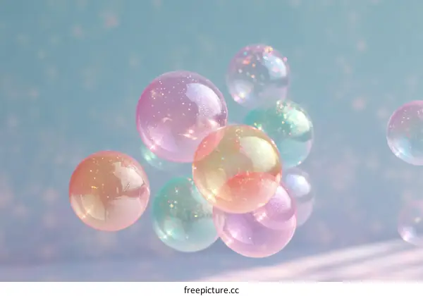 Colorful Soap Bubbles in Pastel Colors
