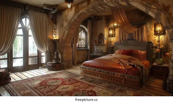 A Warm and Elegant Interior Design of a Bedroom