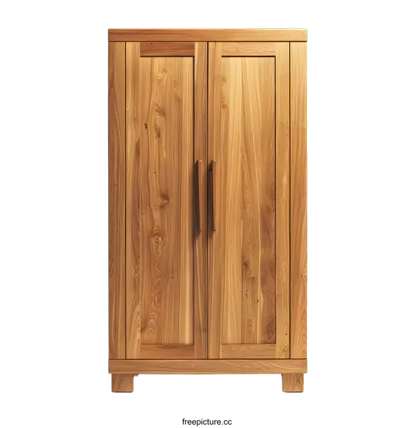[Transparent Background PNG]Wooden Double Door Cabinet with Simple Design