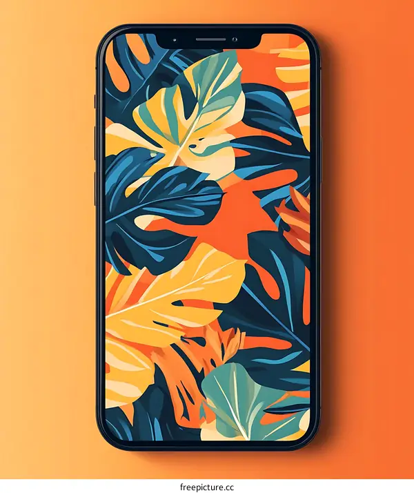 Tropical Leaves Phone Wallpaper