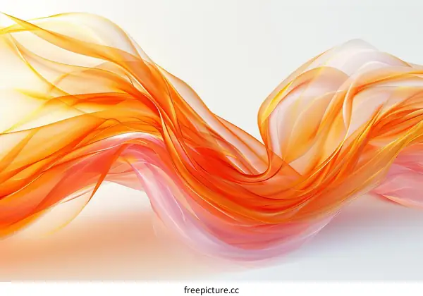 Abstract Waves in Orange and Pink