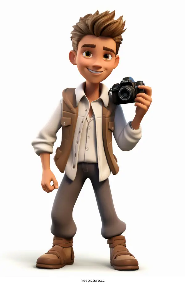 An adventurous boy with a camera