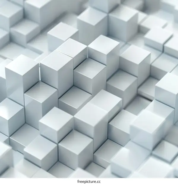 White abstract 3D cubes background
