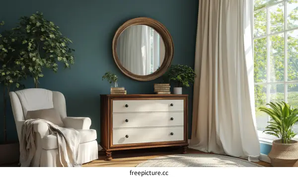 Elegant and Cozy Living Room Illustration