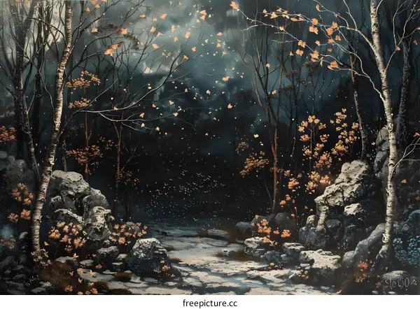 A dark and stormy night in the forest