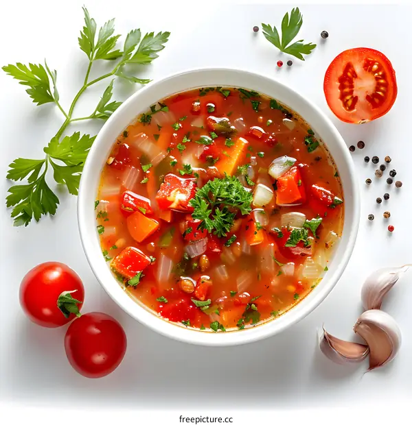 Bowl of Tomato and Lentil Soup