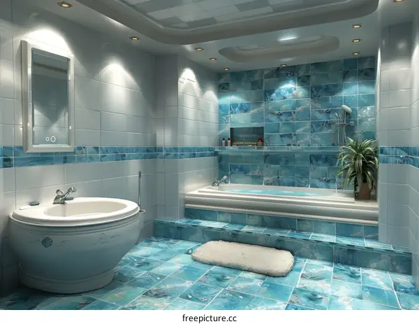 Modern Bathroom Interior Design Illustration