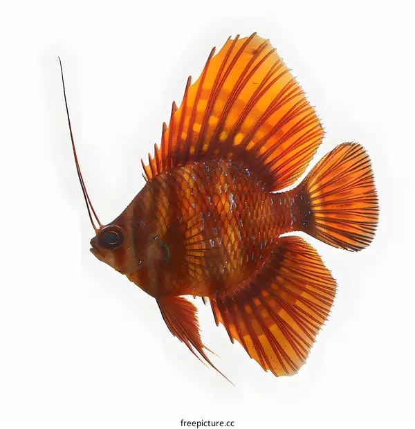 A red fish with a long tail