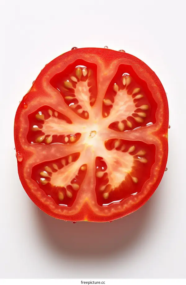 A cross section of a tomato