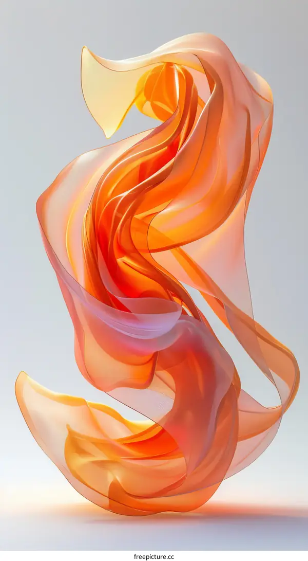 Abstract orange translucent wavy shape