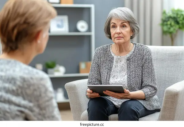 Two people in therapy discussing issues