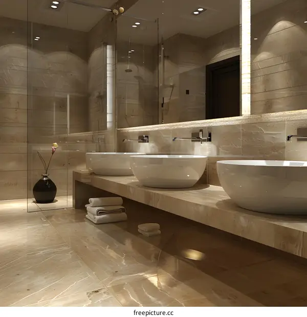 Bathroom with Separate His and Her Vanity Sinks