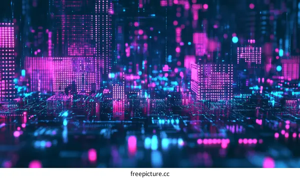 Digital Cityscape Futuristic Architecture