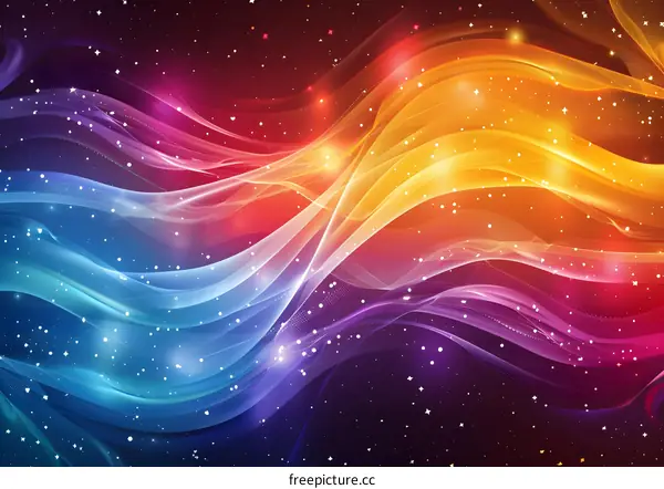 Colorful abstract glowing futuristic wavy background