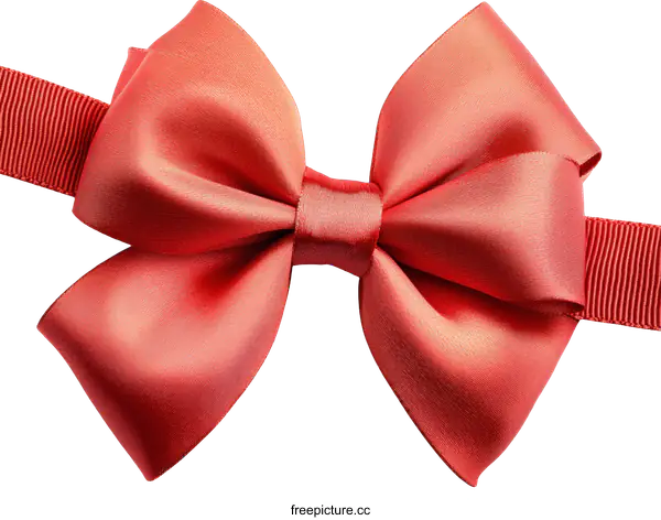 [Transparent Background PNG]Elegant Red Satin Bow Tie