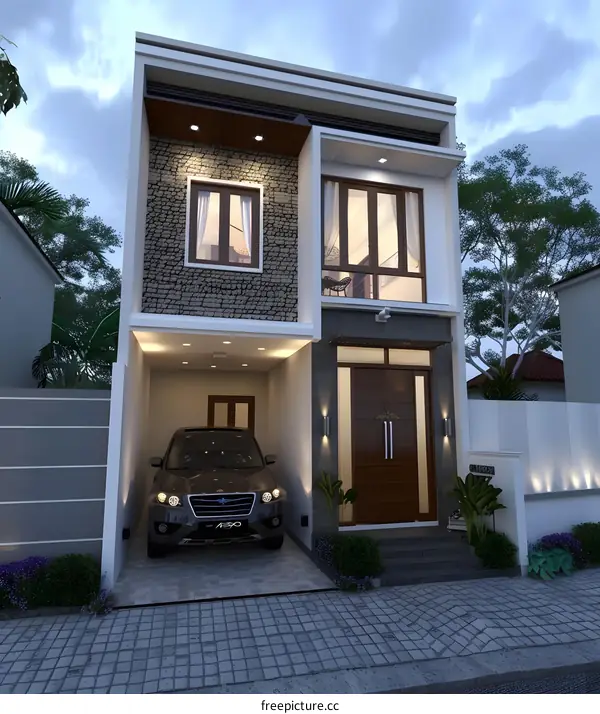 Modern Two Story Home Design With Garage